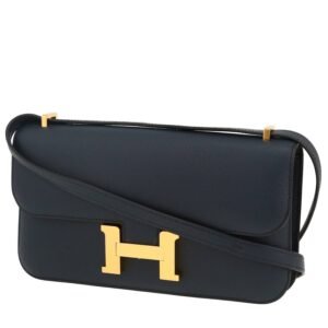 Hermès Constance Elan handbag in indigo blue epsom leather