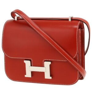 Hermes Constance mini shoulder bag in brick red box leather