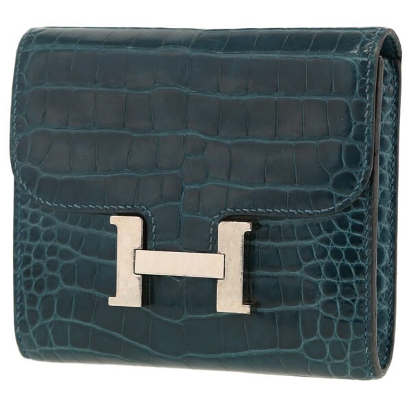Hermès Constance Wallet wallet in blue alligator