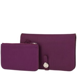 Hermès Dogon wallet in purple Anemone togo leather