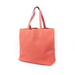 Hermès Double Sens shopping bag in pink Rubis and Bougainvillea bicolor togo leather