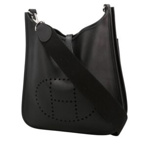 Hermès Evelyne shoulder bag in black epsom leather