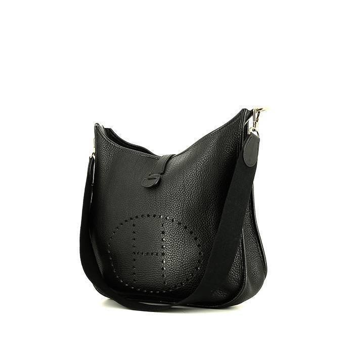 Hermès Evelyne shoulder bag in black leather taurillon clémence