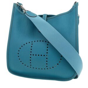 Hermès Evelyne shoulder bag in blue jean togo leather