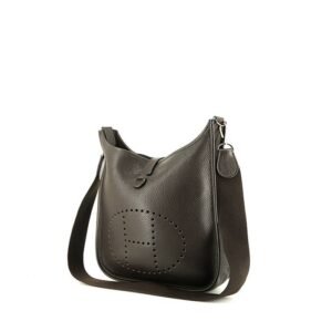 Hermès Evelyne shoulder bag in chocolate brown leather taurillon clémence