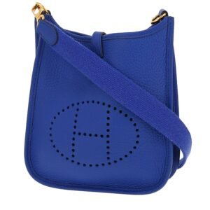 Hermès Evelyne shoulder bag in electric blue leather taurillon clémence