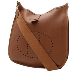 Hermès Evelyne shoulder bag in gold Courchevel leather