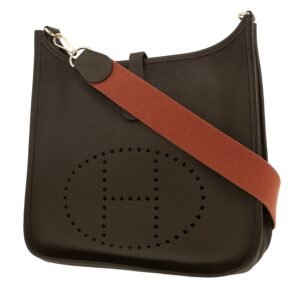 Hermès Evelyne shoulder bag in khaki togo leather