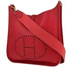 Hermès Evelyne shoulder bag in red Courchevel leather