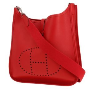 Hermès Evelyne shoulder bag in red epsom leather
