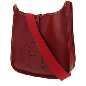 Hermès Evelyne shoulder bag in red H Chamonix leather