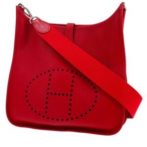 Hermès Evelyne shoulder bag in red Piment togo leather
