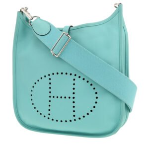 Hermès Evelyne small model shoulder bag in Bleu Atoll epsom leather