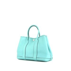 Hermès Garden Party shopping bag in Bleu Atoll leather taurillon clémence