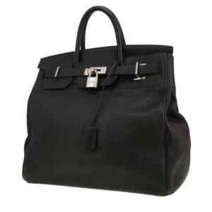 Hermès Haut à Courroies weekend bag in black leather taurillon clémence