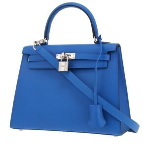 Hermès Kelly 25 cm handbag in blue epsom leather