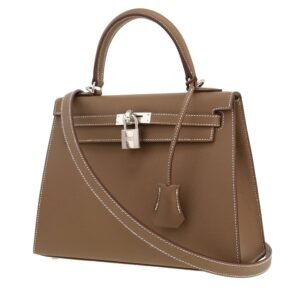 Hermès Kelly 25 cm handbag in etoupe epsom leather