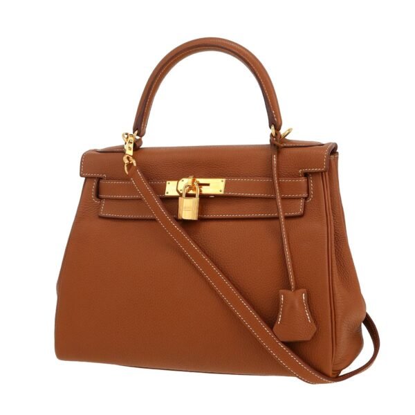 Hermès Kelly 28 cm handbag in gold togo leather