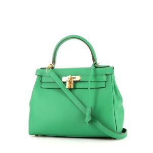 Hermès Kelly 28 cm handbag in green togo leather