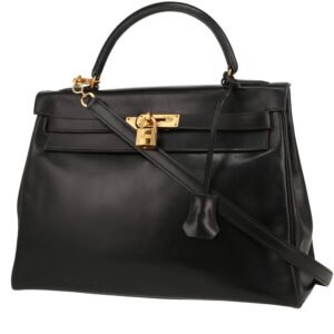 Hermès Kelly 32 cm handbag in black box leather