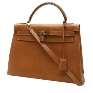 Hermès Kelly 32 cm handbag in gold Pecari leather