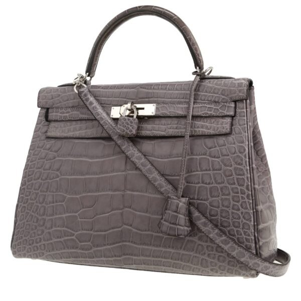 Hermès Kelly 32 cm handbag in grey alligator