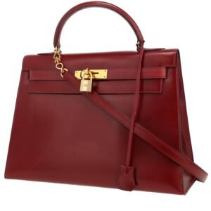 Hermès Kelly 32 cm handbag in red H box leather
