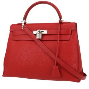 Hermès Kelly 32 cm handbag in red togo leather