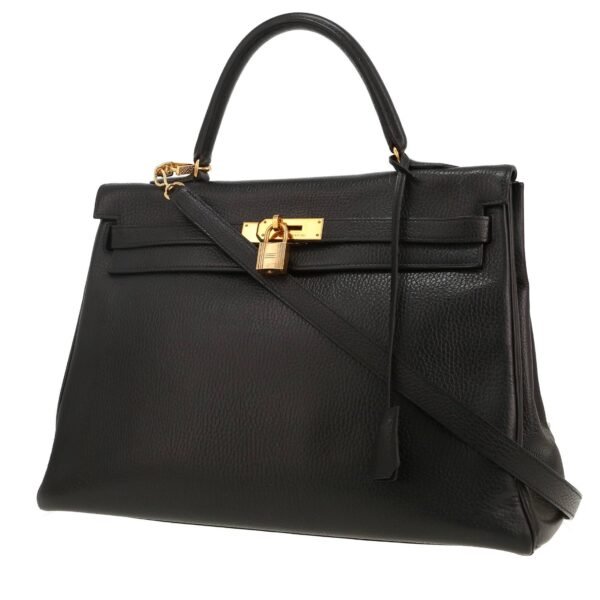 Hermès Kelly 35 cm handbag in black Ardenne leather