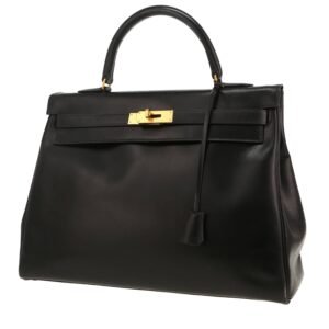 Hermès Kelly 35 cm handbag in black box leather