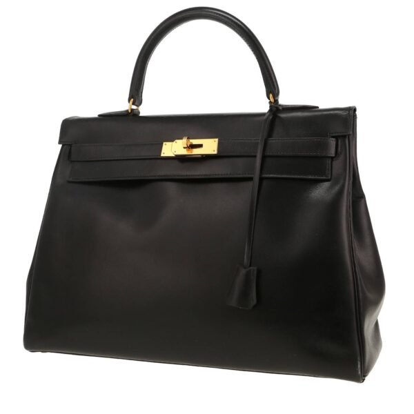 Hermès Kelly 35 cm handbag in black box leather
