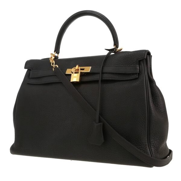 Hermès Kelly 35 cm handbag in black togo leather