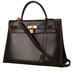 Hermès Kelly 35 cm handbag in brown box leather
