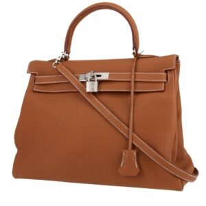 Hermès Kelly 35 cm handbag in gold togo leather