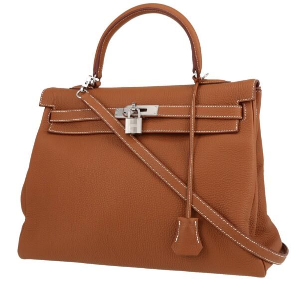 Hermès Kelly 35 cm handbag in gold togo leather
