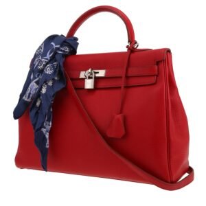Hermès Kelly 35 cm handbag in red leather taurillon clémence