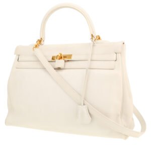 Hermes Kelly 35 cm handbag in white Swift leather