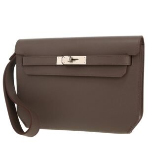 Hermès Kelly Dépêches pouch in grey Evercolor leather