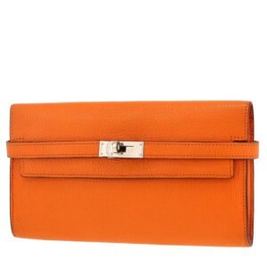 Hermès Kelly wallet wallet in orange Mysore leather