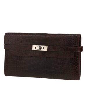 Hermès Kelly wallet wallet in purple alligator
