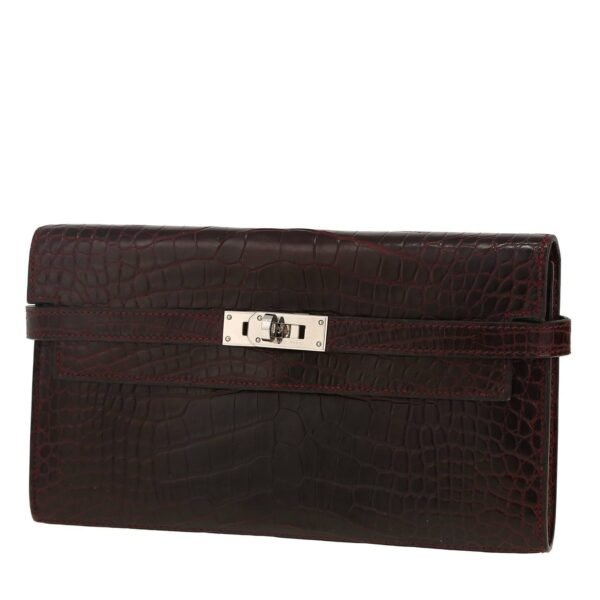 Hermès Kelly wallet wallet in purple alligator