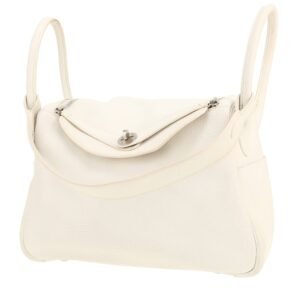 Hermès Lindy 30 cm handbag in white togo leather