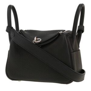 Hermès Lindy mini shoulder bag in black leather taurillon clémence