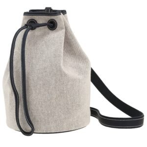 Hermès Matelot shoulder bag in beige canvas and navy blue leather