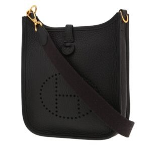 Hermès Mini Evelyne shoulder bag in Bleu Caban leather taurillon clémence