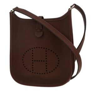 Hermès Mini Evelyne shoulder bag in brown Courchevel leather