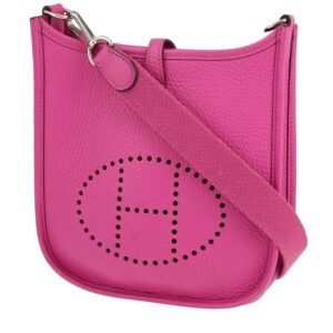 Hermès Mini Evelyne shoulder bag in Magnolia pink leather taurillon clémence