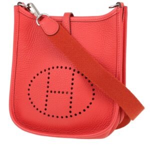 Hermès Mini Evelyne shoulder bag in red leather