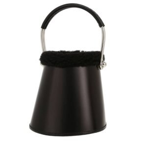 Hermès Sabot Pluch handbag in black box leather and black sheepskin