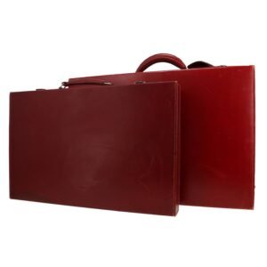 Hermès Vintage suitcase in burgundy box leather